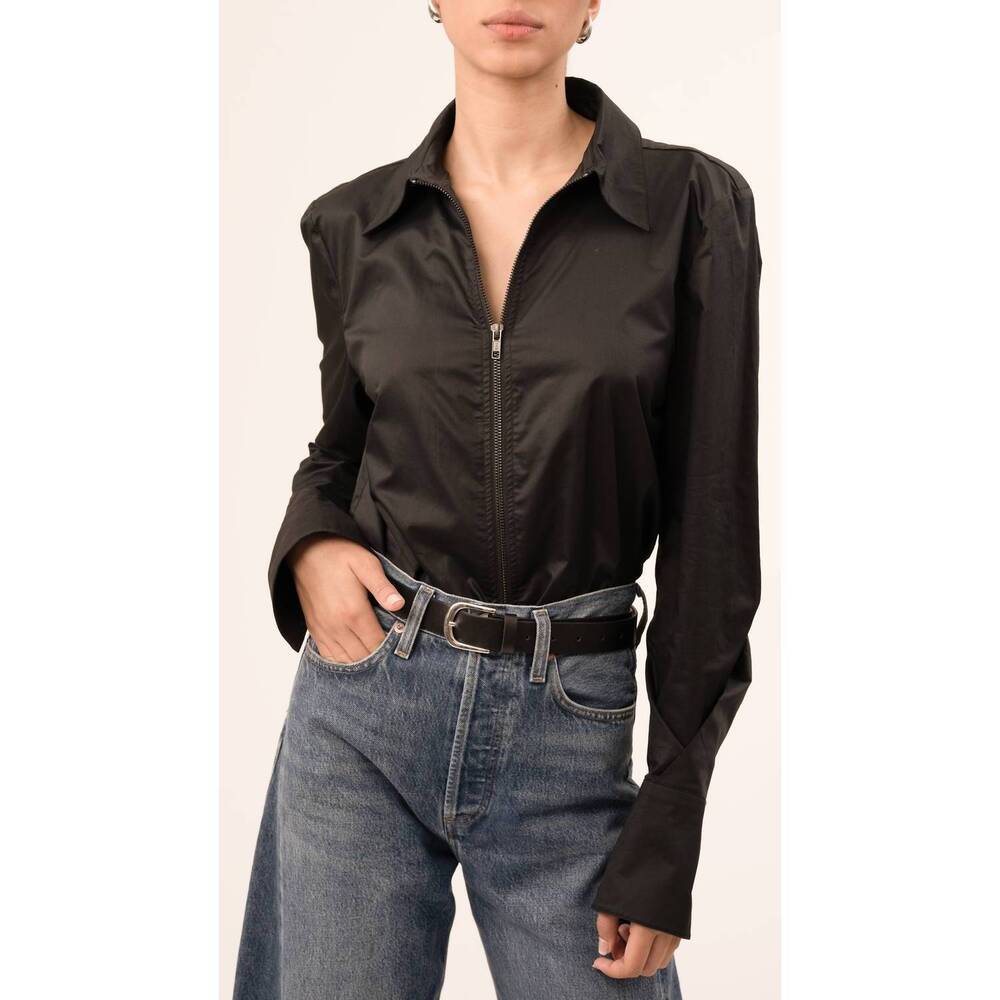 NEW PARENTEZI poplin shirt in black